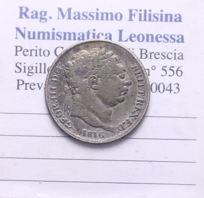 UK* KING GEORGE III 6 PENCE Silver 1816 as per photo