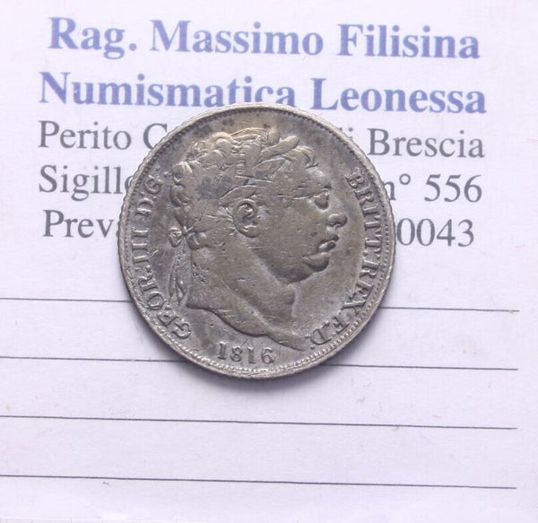 NL* REGNO UNITO RE GIORGIO III 6 PENCE Argento 1816 come da foto