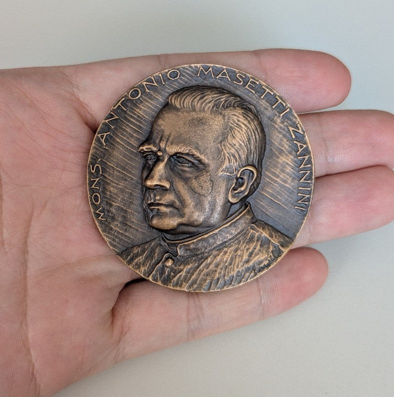NL* BRESCIA Medaglia Bronzo Monsignor ANTONIO MASETTI ZANNINI opus Medici