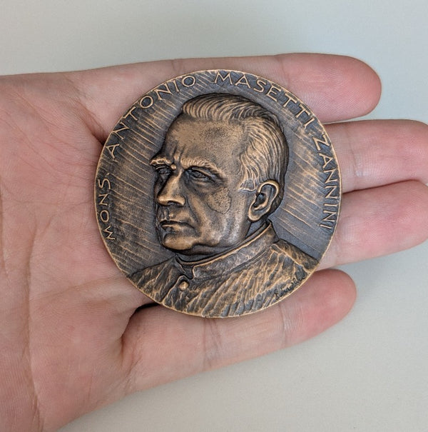NL* BRESCIA Medaglia Bronzo Monsignor ANTONIO MASETTI ZANNINI opus Medici