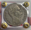 NL* UMBERTO I RE D'ITALIA Scudo 5 LIRE ARGENTO 1879 ROMA BB C Perizia Filisina