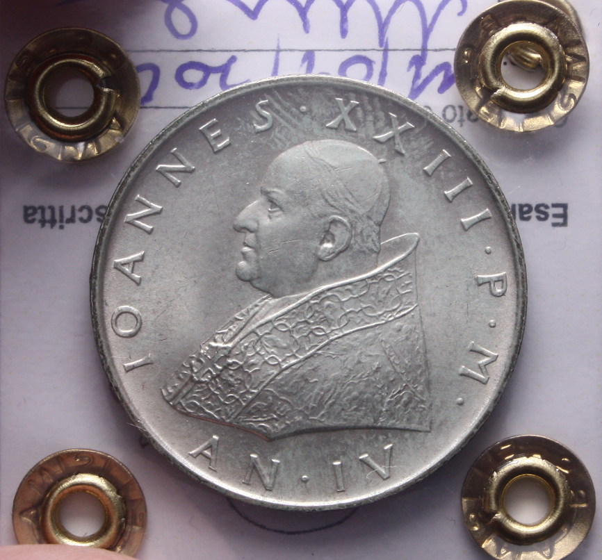 NL* Città del Vaticano GIOVANNI XXIII 500 Lire Argento 1962 FDC Perizia Filisina