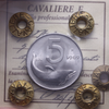 NL* Italia Repubblica 5 LIRE DELFINO 1969 1 ROVESCIATO NC FDC Perizia Cavaliere
