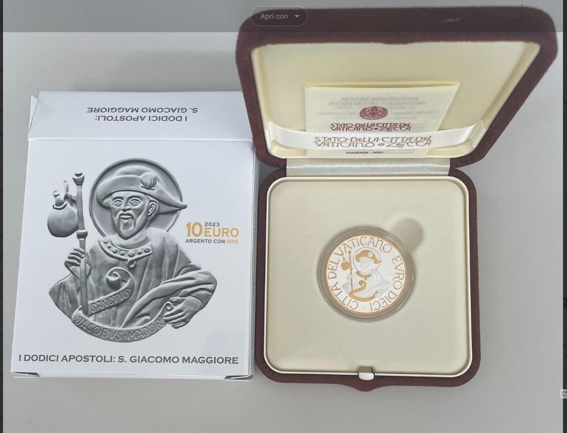 NL* VATICANO FRANCESCO 10 Euro ORO e ARGENTO 2023 S. GIACOMO MAGGIORE PROOF set