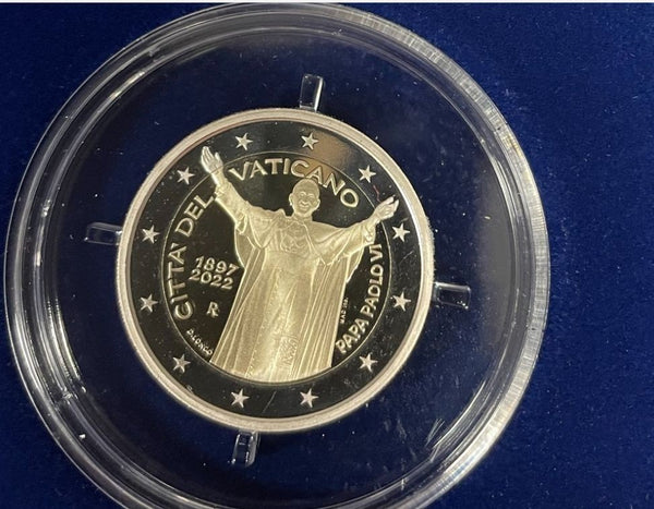 NL* VATICANO 2 EURO 2022 125° NASCITA DI PAPA PAOLO VI Proof set zecca