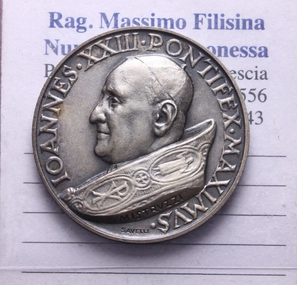 NL* VATICANO PAPAGIOVANNI XXIII Medaglia ARGENTO 1958 Corona Aurea