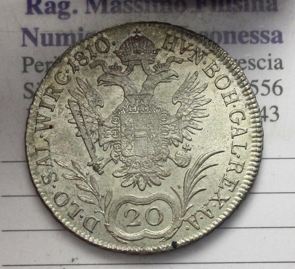 NL* Austria Ferdinando I Asburgo Lorena 20 Kreuzer argento 1810 Vienna superbo