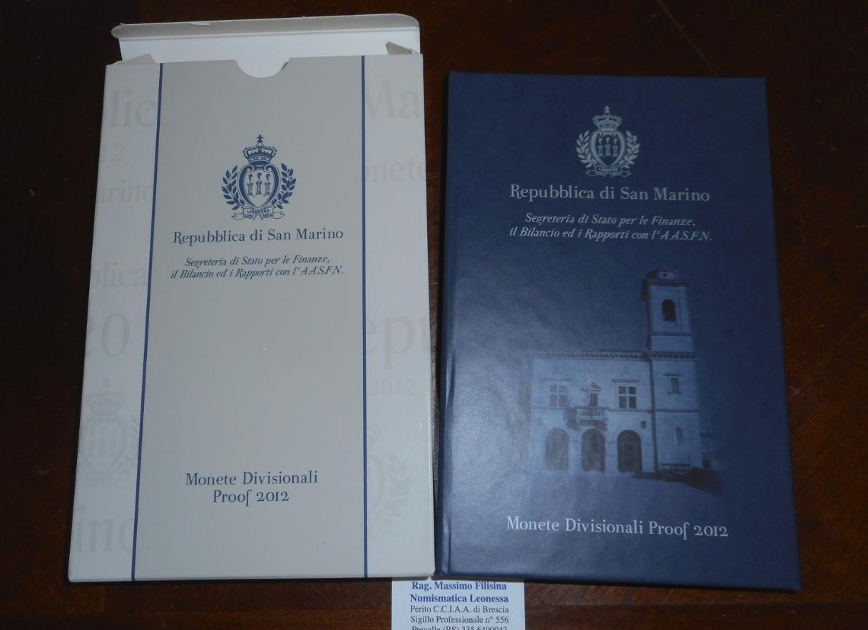 NL* SAN MARINO Divisionale 2012 9 VALORI IN EURO FONDO SPECCHIO / PROOF Set