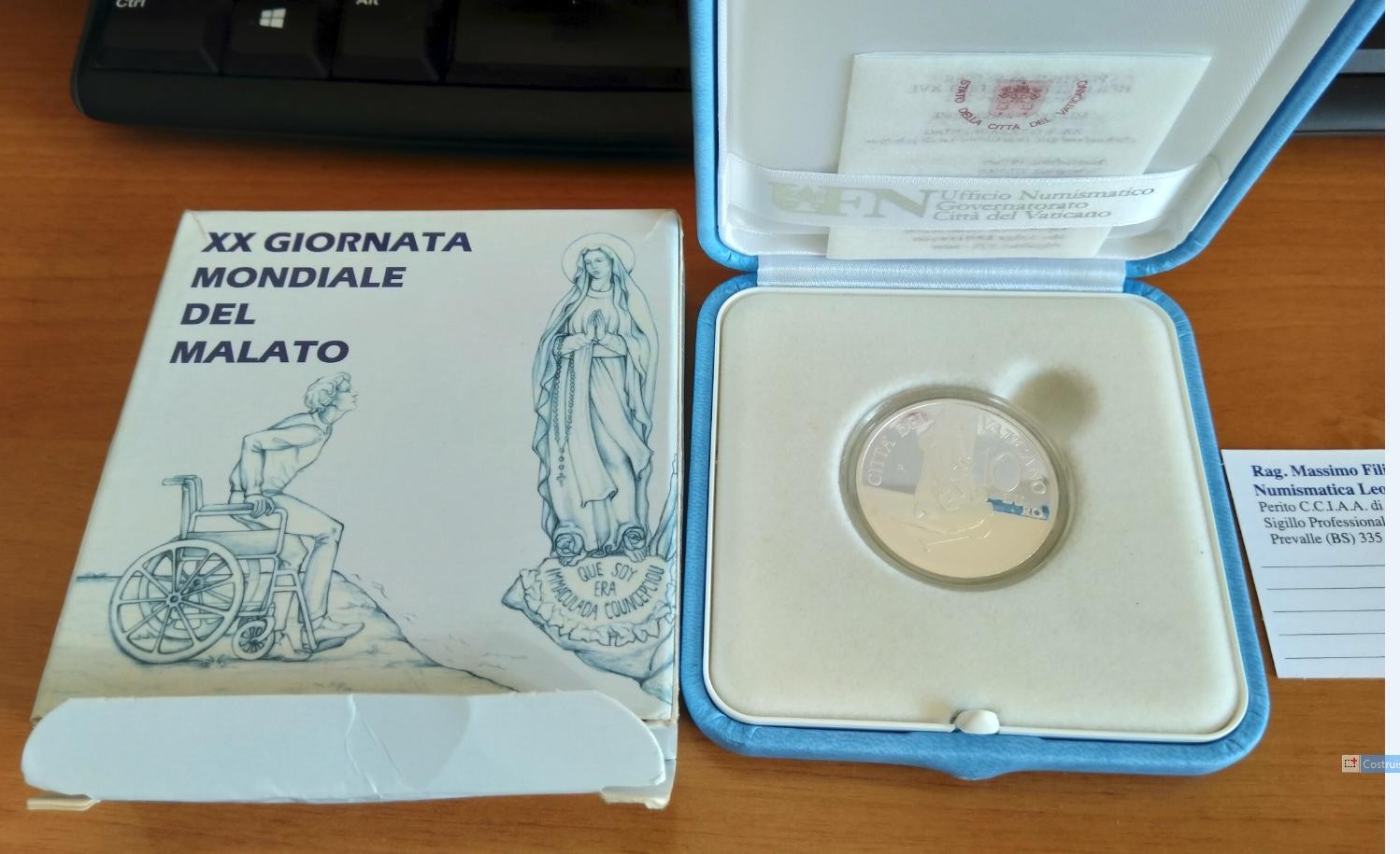 NL* VATICANO 10 Euro ARGENTO 2012 GIORNATA MONDIALE DEL MALATO Proof SET