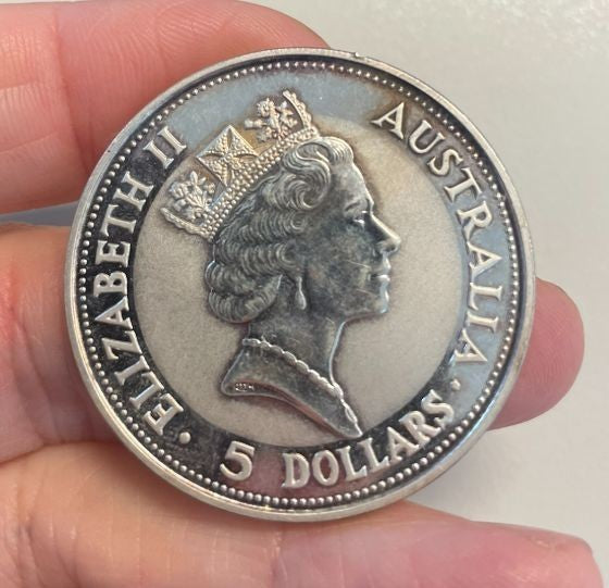 NL* AUSTRALIA 5 Dollari argento 1991 ONCIA ARGENTO PURO KOOKABURRA - SILVER OZ