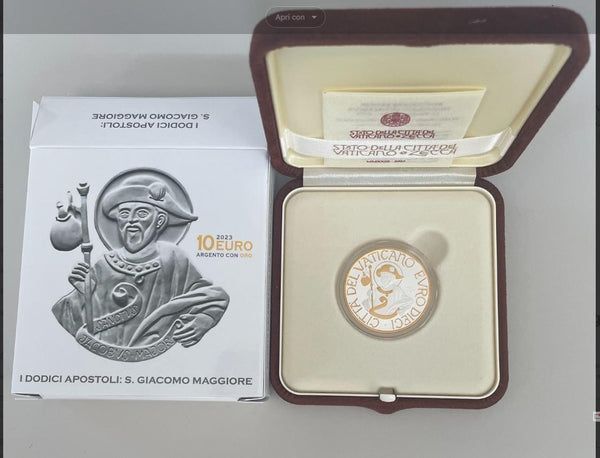 NL* VATICANO FRANCESCO 10 Euro ORO e ARGENTO 2023 S. GIACOMO MAGGIORE PROOF set