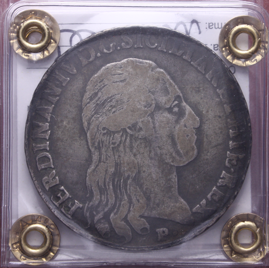 NL* REGNO DI NAPOLI FERDINANDO IV 120 GRANA ARGENTO 1798 QBB/BB Perizia Filisina