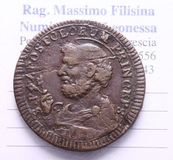 NL* STATO PONTIFICIO SAN SEVERINO Sanpietrino 2 BAIOCCHI E MEZZO 1796 RARO