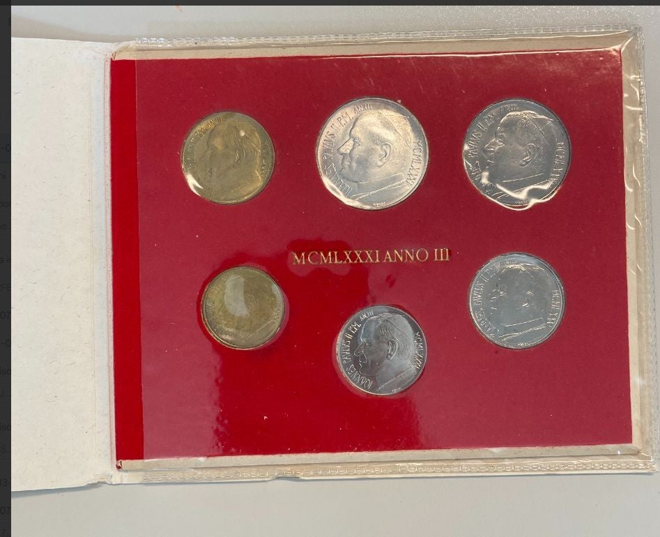 NL* VATICANO GIOVANNI PAOLO II Divisionale 1981 III con 500 Lire Argento FDC