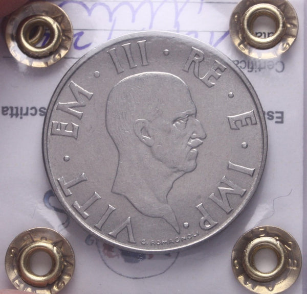 NL* VEIII ITALIA 2 LIRE IMPERO 1940 XVIII ANTIMAGNETICA QFDC Perizia Filisina