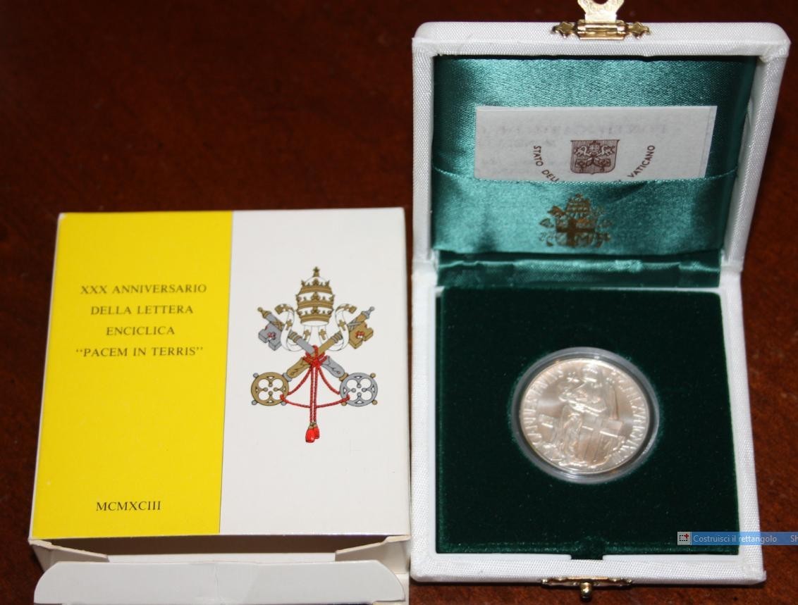 NL* VATICANO 500 LIRE Argento 1993 PACEM IN TERRIS FDC set zecca