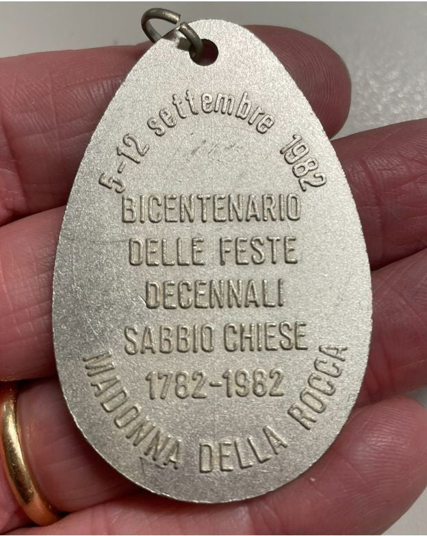 NL* SABBIO CHIESE Medaglia Bicentenario Feste decennali Madonna della ROCCA 1982