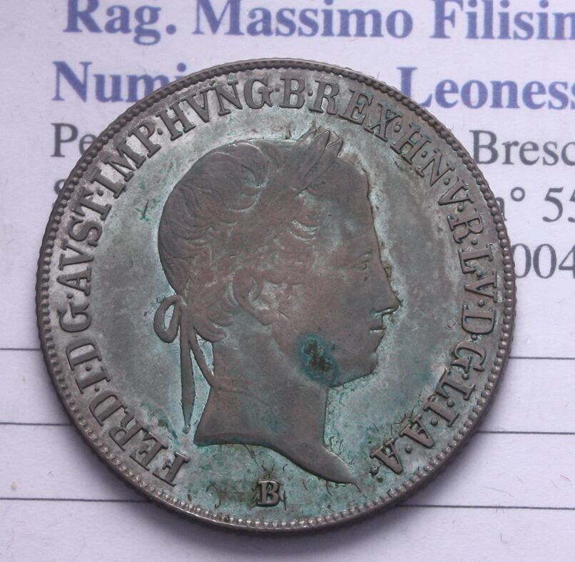 NL* AUSTRIA FERDINAND II 20 SILVER KREUZER 1841 B superb patina as per photo