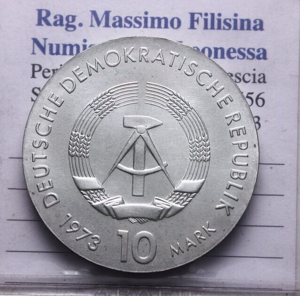 NL* DDR EAST GERMANY 10 MARK SILVER 1973 BERTOLT BRECHT FDC - Unc