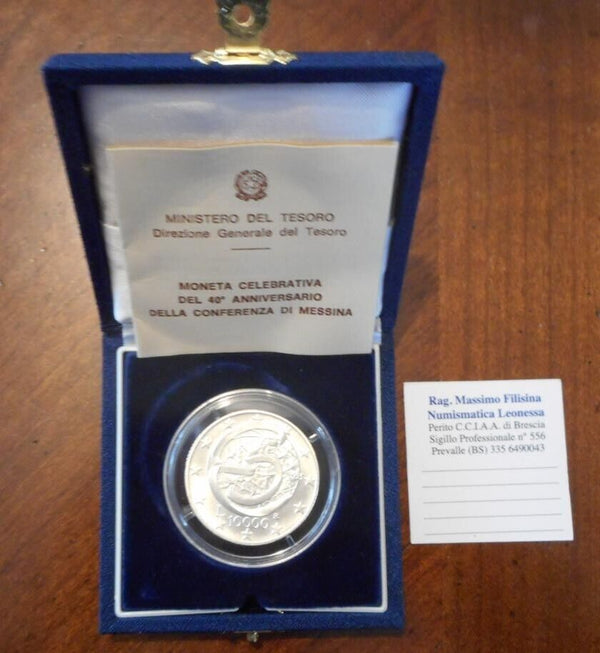 NL*ITALY REPUBLIC 10000 Lire Silver 1995 Messina Conference FDC MINT SET