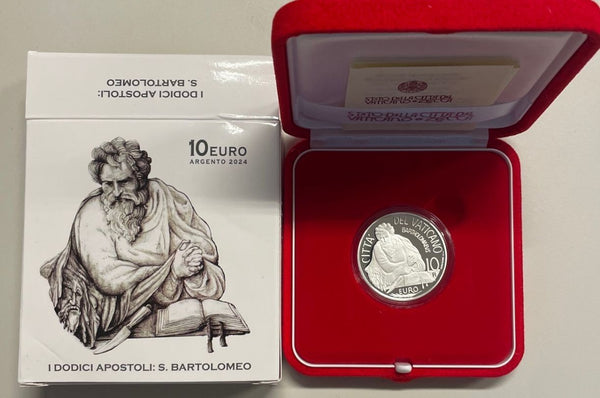 NL* VATICANO 10 Euro ARGENTO 2024 12 Apostoli SAN BARTOLOMEO PROOF set