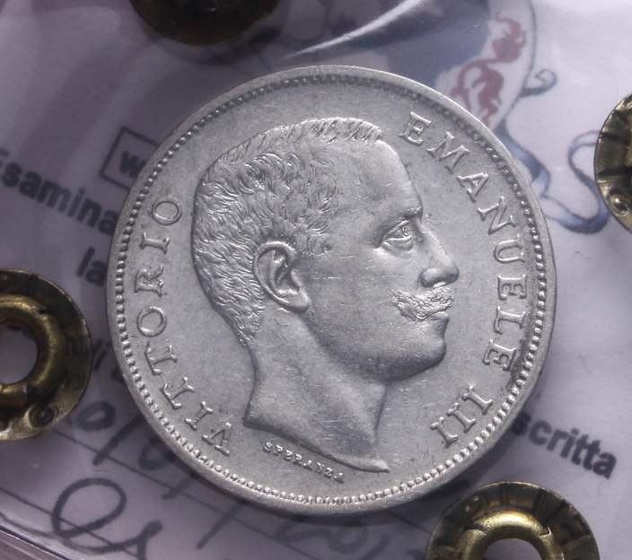 NL* VEIII 1 LIRA ARGENTO 1901 AQUILA SABAUDA NC SPL+ Perizia Filisina Massimo
