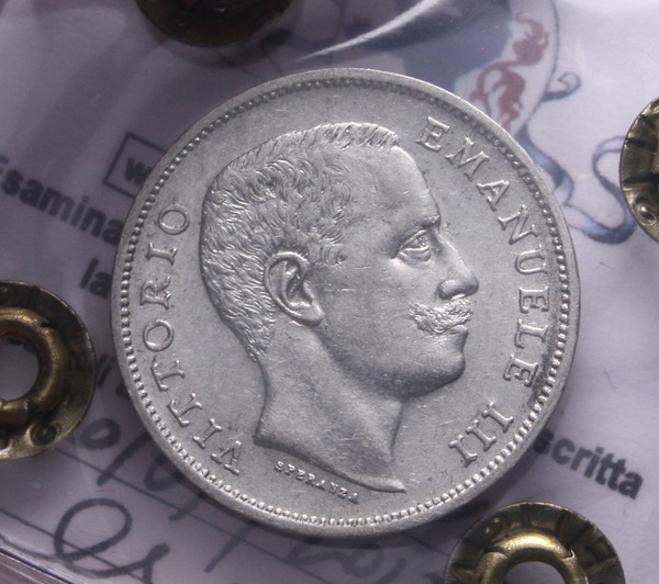 NL* VEIII 1 LIRA ARGENTO 1901 AQUILA SABAUDA NC SPL+ Perizia Filisina Massimo