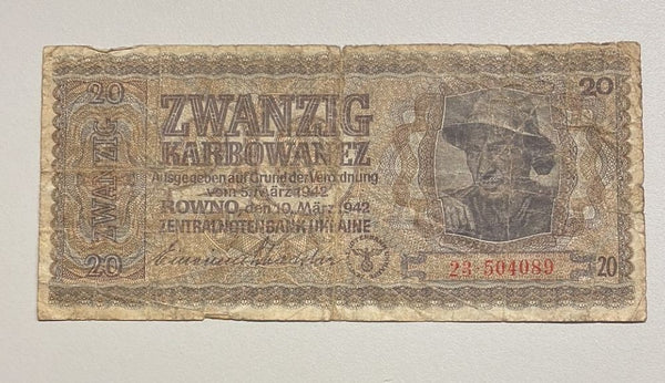 NL* UCRAINA Banca Centrale Banconota DA 20 KARBOWANEZ del 1942 23 504089