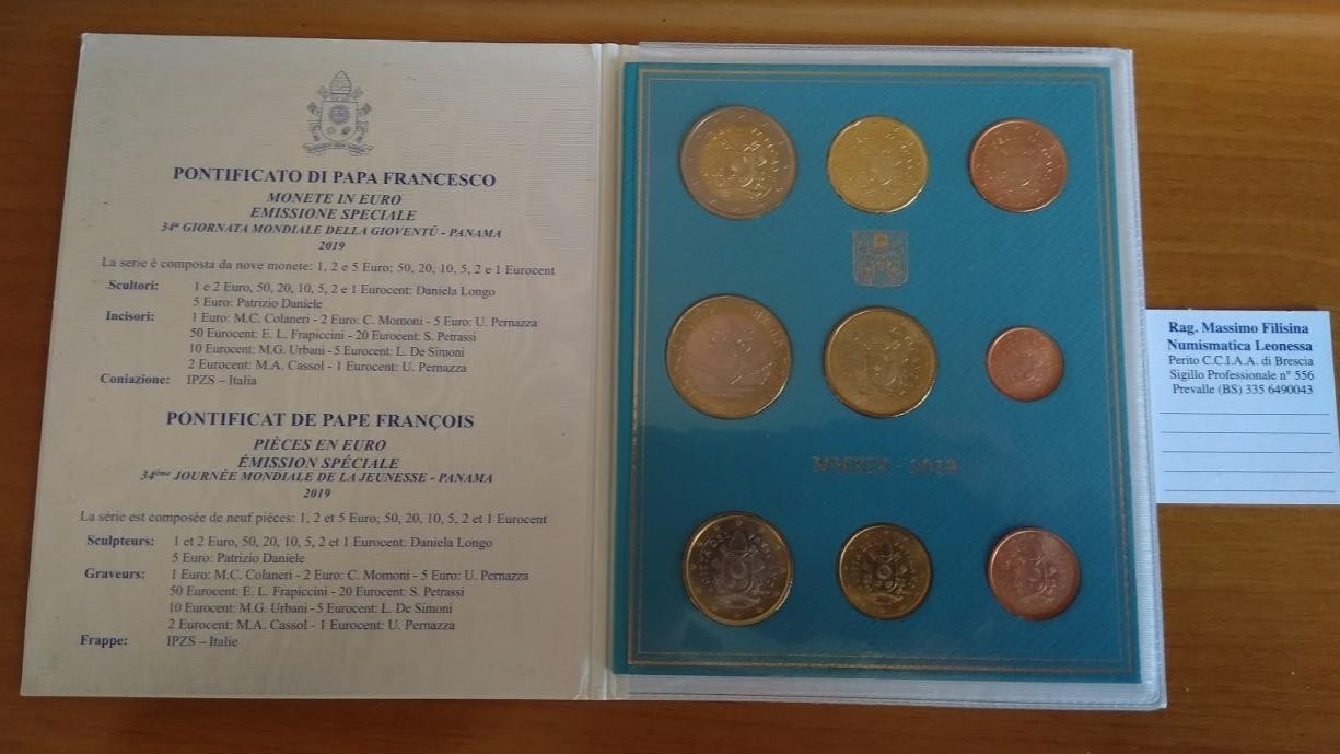 NL*VATICANO FRANCESCO Divisionale 2019 GIORNATA MONDIALE GIOVENTU' 9 Valori FDC