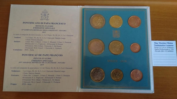 NL*VATICANO FRANCESCO Divisionale 2019 GIORNATA MONDIALE GIOVENTU' 9 Valori FDC
