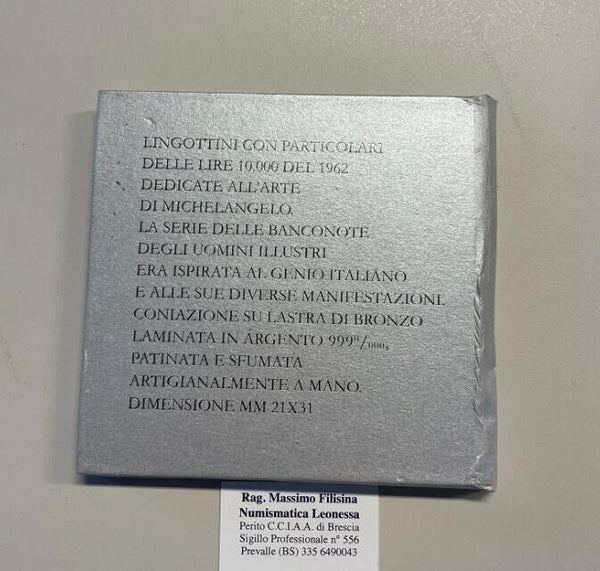 NL* EDITALIA IPZS Group Lira Collection 10,000 LIRE Type 1962 in SILVER SET