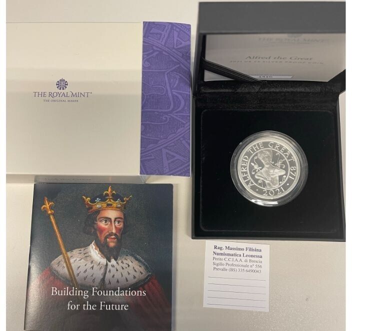 NL* GB ELIZABETH II 5 POUND 2021 SILVER PROOF ALFRED THE GREAT Box set Proof