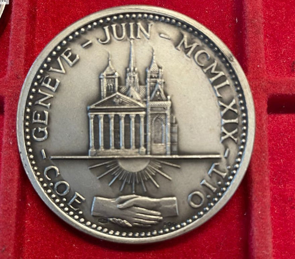 NL * POPE PAUL VI Silver Medal 1969 Papal Visit to Geneva Geneve Switzerland