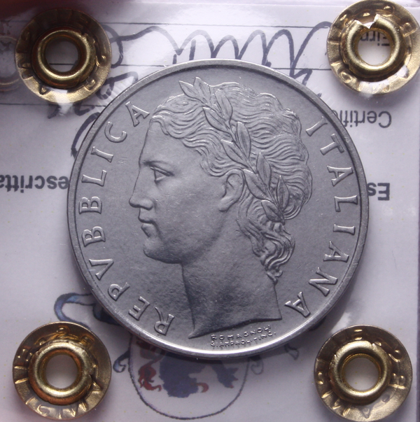 NL* Italia Repubblica 100 LIRE MINERVA 1965 QFDC Perizia Filisina Massimo