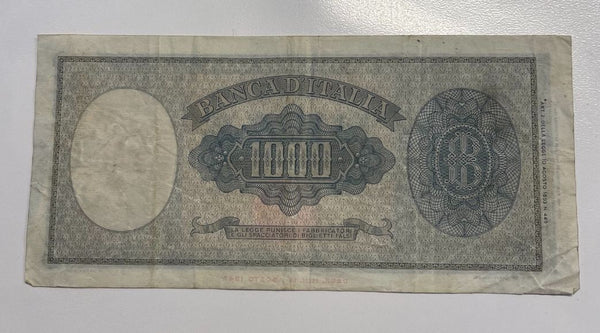 NL*BANCA ITALIA Banconota 1000 Lire MEDUSA 25 SETTEMBRE 1961 Ottima conservazion