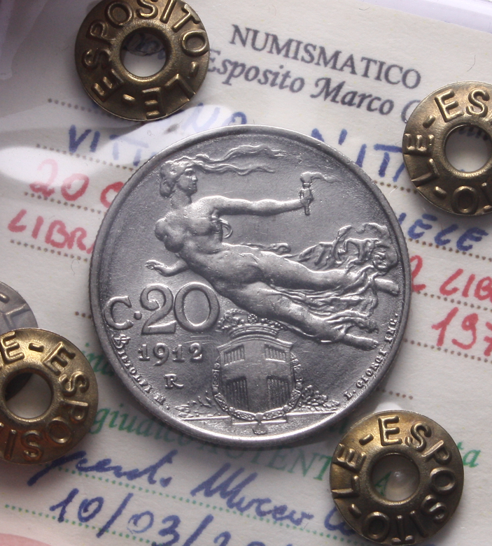 NL* VEIII ITALIA 20 CENTESIMI 1912 DONNA LIBRATA SPL Perizia Esposito Marco