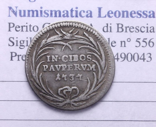 NL* STATO PONTIFICIO PAPA CLEMENTE XII GROSSO IN CIBOS PAUPERUM 1737 anno VIII