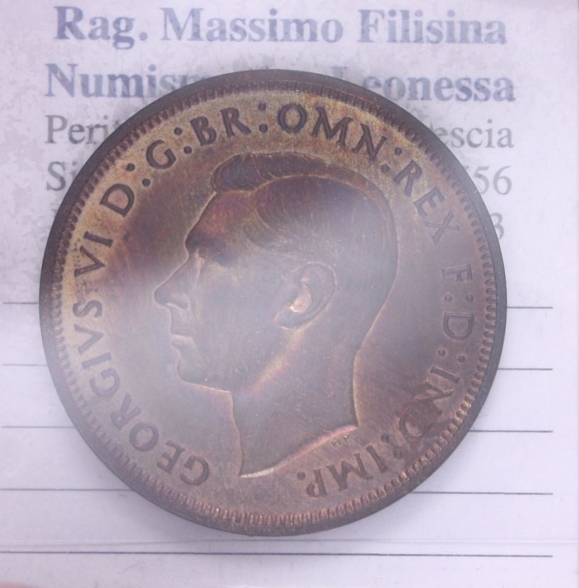 NL* INGHILTERRA RE GIORGIO V 1 PENNY rame 1940 non circolato con rame rosso