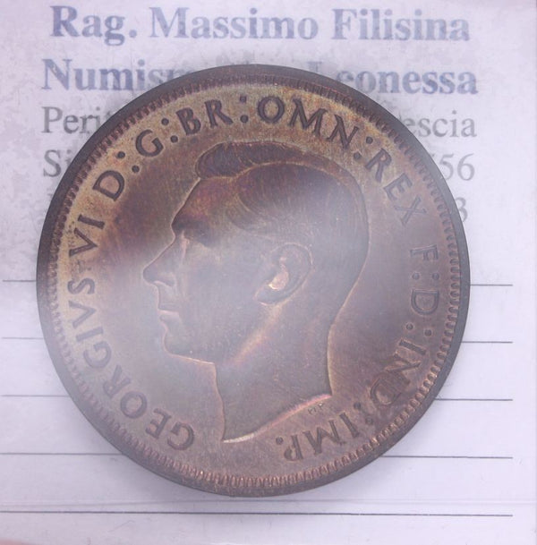 NL* INGHILTERRA RE GIORGIO V 1 PENNY rame 1940 non circolato con rame rosso