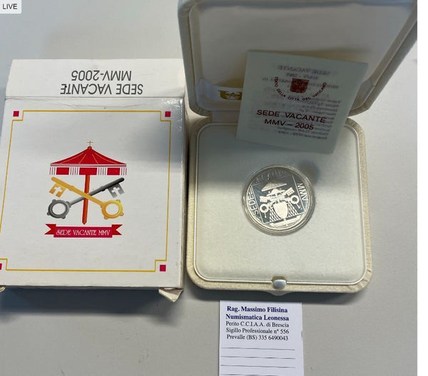 NL* ROME VATICAN 5 Euro Silver 2005 MMV SEDE VACANTE Proof set Mint