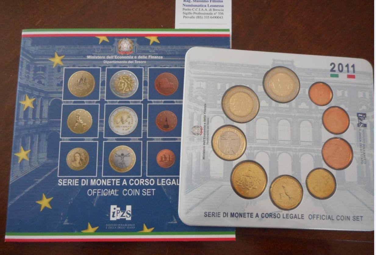 NL* ITALIA Repubblica Divisionale 2011 9 Valori IN EURO FDC Set zecca
