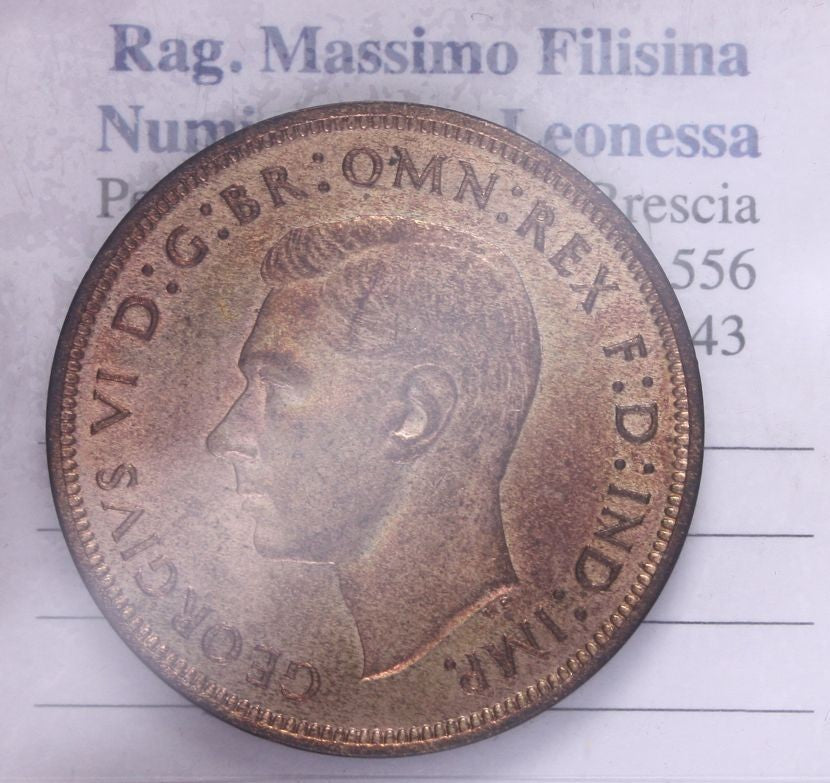 NL* INGHILTERRA RE GIORGIO V 1 PENNY rame 1959 non circolato con rame rosso