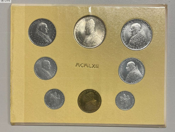 NL* Vaticano GIOVANNI XXIII Divisionale 1962 CONCILIO 8 Valori con 500 Lire AG