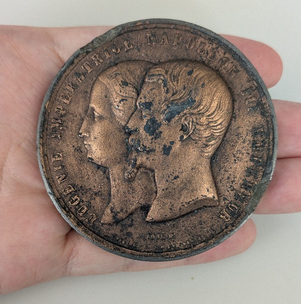 NL* FRANCIA FRANCE Medaglia Bronzo NAPOLEONE III PALAZZO DELLE INDUSTRIE