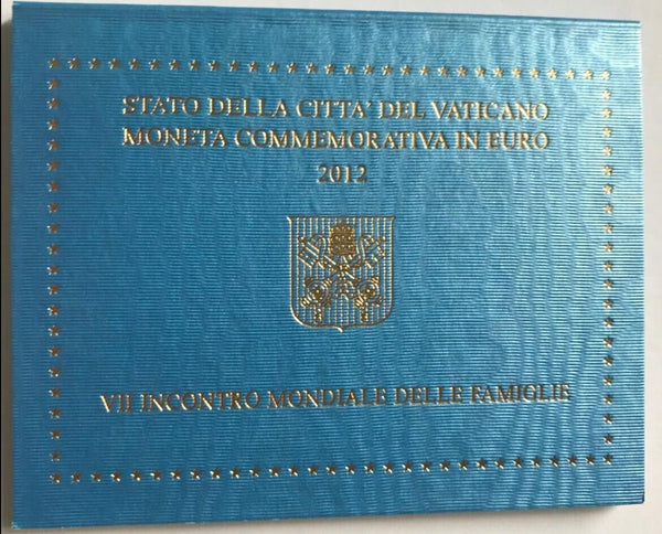 NL*VATICANO BENEDETTO XV 2 Euro 2012 INCONTRO MONDIALE DELLE FAMIGLIE FDC set