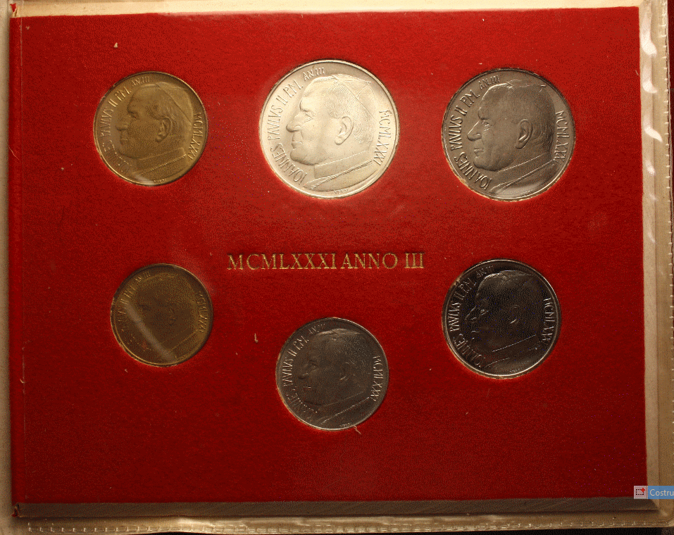 EN* VATICAN JOHN PAUL II Divisional 1981 III 6 values + 500 Lire Silver