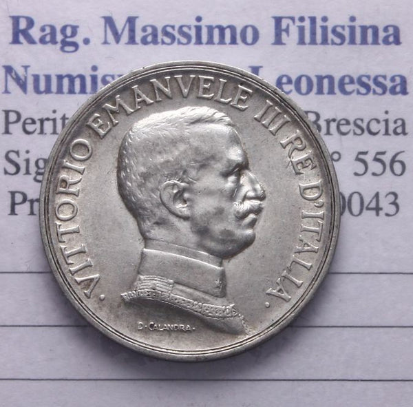 NL* VEIII Italia 1 LIRA ARGENT0 1917 QUADRIGA BRIOSA eccellente patina e lustro