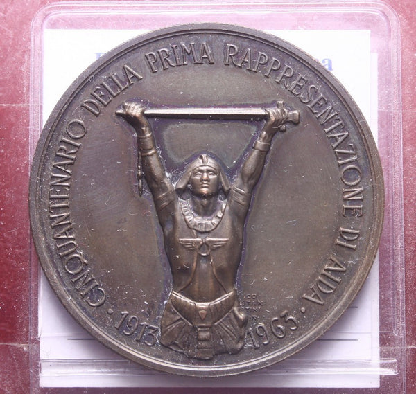 NL* VERONA Medaglia Bronzo CINQUANTENARIO RAPPRESENTAZIONE AIDA 1963 Johnson