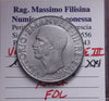 NL* VEIII Italia 1 LIRA  IMPERO 1943 XXI RARA *R* FIOR DI CONIO Perizia Filisina