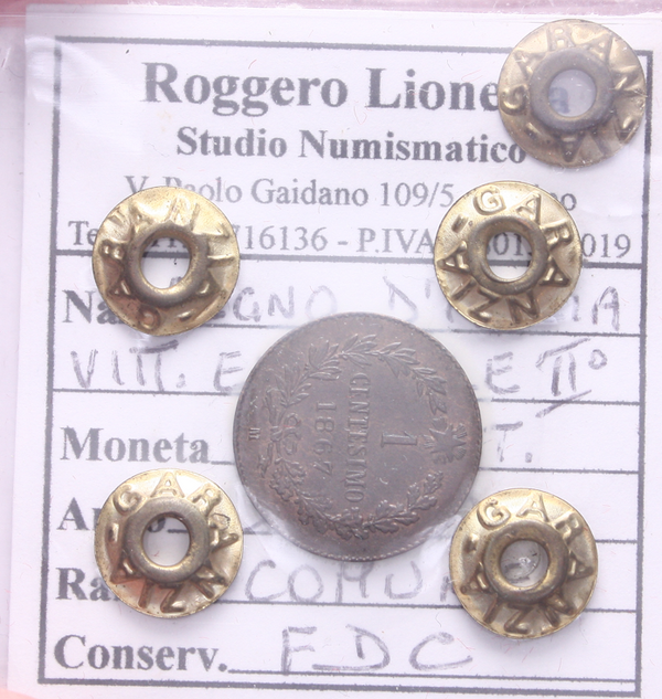 NL* VEII RE D' ITALIA 1 CENTESIMO RAME 1867 MILANO FDC Sigillo Roggero Lionello
